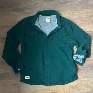 Tracksmith Men’s Wool Button-Up Jacket Shirt